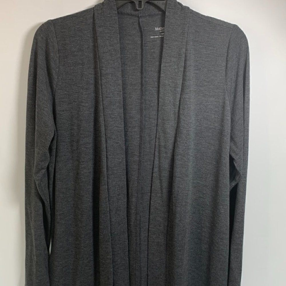 Motherhood Gray 33" Open Front Cardigan